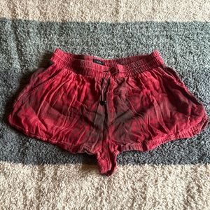 Mini plaid pajama shorts